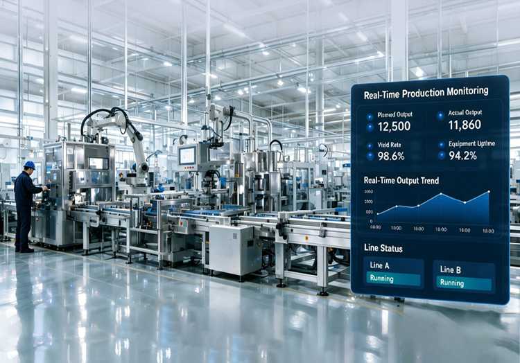 Work-in-process tracking, line monitoring and quality control to build transparent and efficient production.
