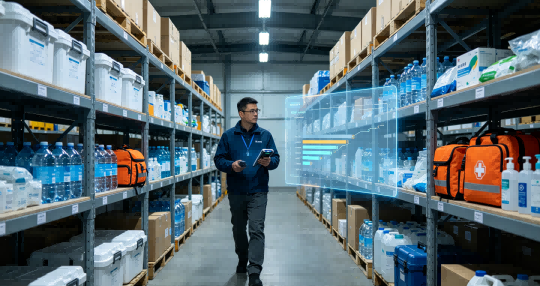 Management RFID automated outbound management for fast emergency supply dispatch and automatic inventory recording