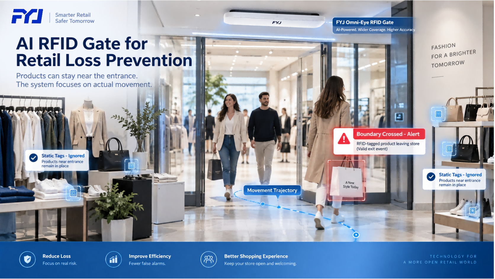 Las puertas RFID con IA están transformando la prevención de pérdidas en el comercio minorista: cómo FYJ Omni-Eye mejora el reconocimiento de entrada y salida.