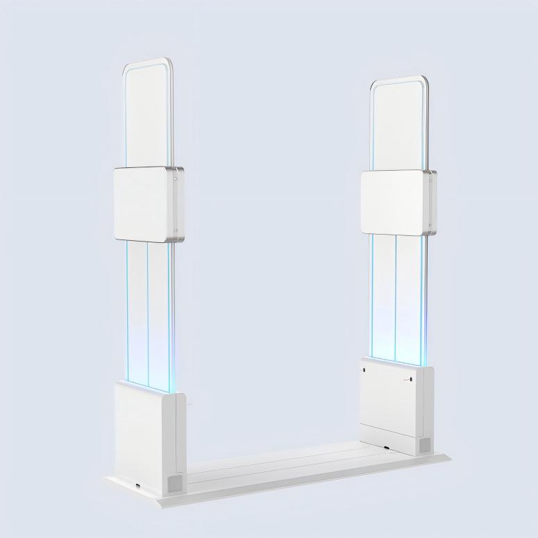 A traditional RFID pedestal gate uses floor-standing units installed on one or both sides of the entrance.